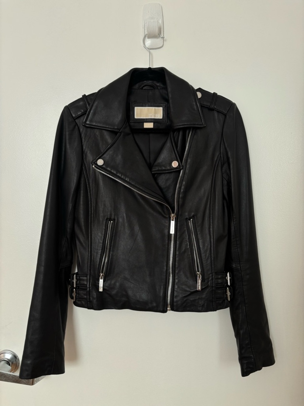 Michael Kors Genuine Leather Moto Jacket- XS/S